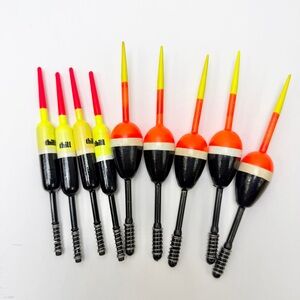 Thill Balsa Stick Fishing Floats Lot 9 Spring Pencil & Oval Bobbers